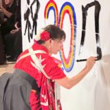 ヒュンダイ自動車とシェルの記念イベントで書道パフォーマンス。